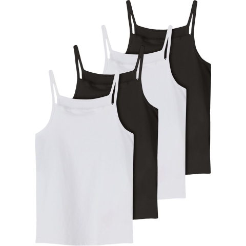 Name It Onderhemd - NOOS - NkfStrap - 4-pack - Black/w/2 x Brig - Name It - 13-14 jaar (158-164) - Onderhemd