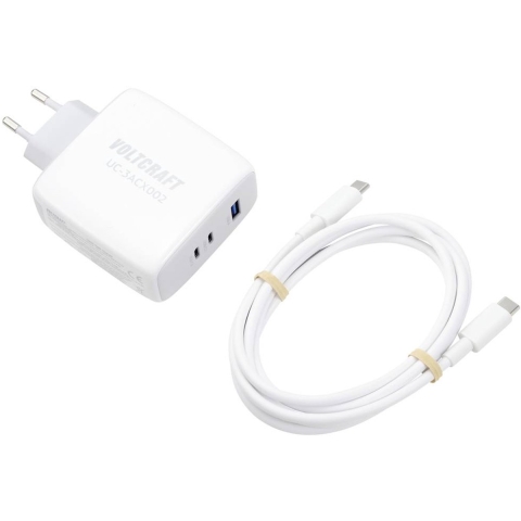 VOLTCRAFT UC-3ACX002 USB-oplader 100 W Binnen Uitgangsstroom (max.) 5 A 3 x 1x USB-A, 2x USB-C GaN
