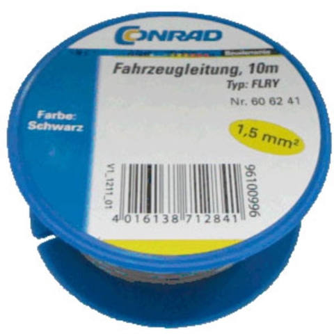 Conrad Components 606241 Voertuigsnoer FLRY-B 1 x 1.50 mm² Zwart 10 m