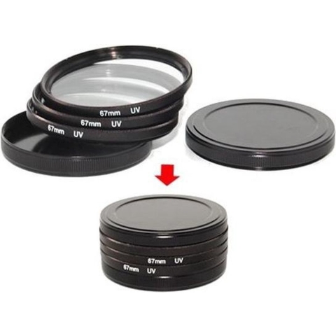 Caruba Metalen Filter bewaarset voor 1 of meerdere filters - 55mm