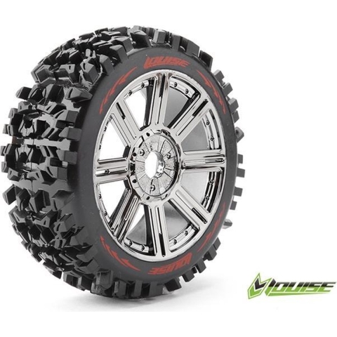 Louise B-PIONEER banden op chrome spaak velgen voor 1/8 buggy