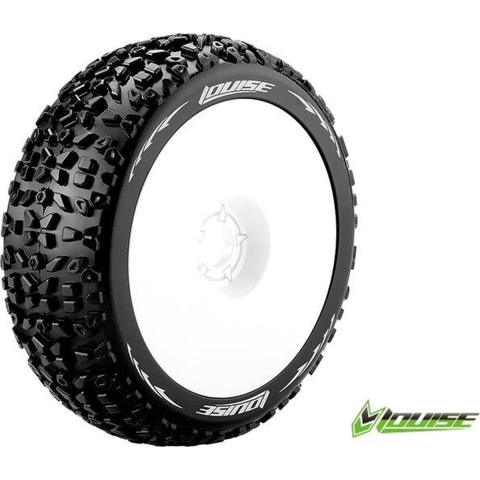 Louise B-MAZINGER Soft banden op witte disc velgen voor 1/8 buggy