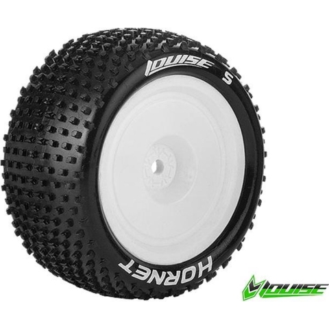 Louise E-HORNET Banden Set - Soft - Velgen Wit - Hex 12mm - 4WD Achter