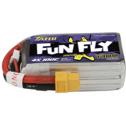 GensAce Tattu FunFly Lipo 100c 14,8 volt 1300mah met XT60 Stekker
