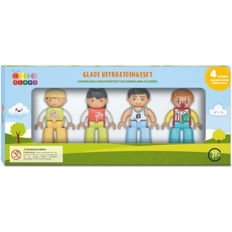Gladi Magnetisch Speelgoed - Magnetische poppetjes - 4 stuks