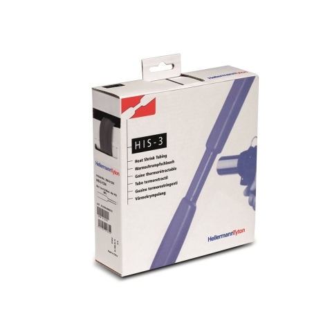 HellermannTyton 308-30300 Krimpkous zonder lijm Zwart 3 mm 1 mm Krimpverhouding:3:1 10 m