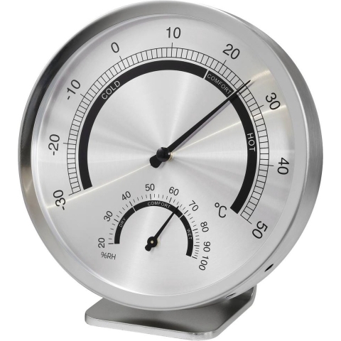 6034HIC Thermo- en hygrometer Zilver