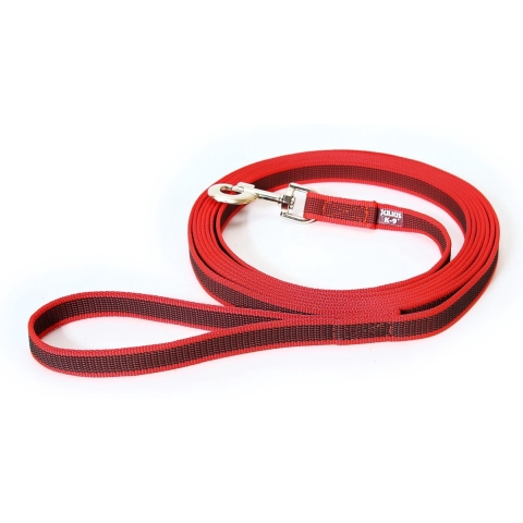 Lange lijn hond - Antislip - 20mm x 5m - Met handvat - Rood