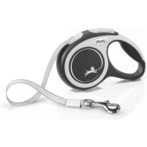 Flexi New Comfort - Hondenriem - Band - Zwart - XS - 3M
