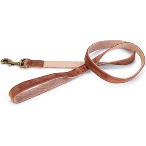 Designed by Lotte Velura - Hondenriem - Fluweel - Roze - 120cmx25mm