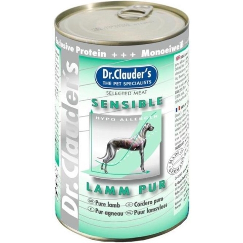 Dr. Clauder's Sensible puur lam natvoer hond 6 x 400 g