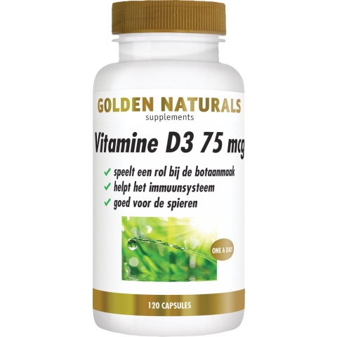 Golden Naturals Vitamine D3 75mcg Capsules