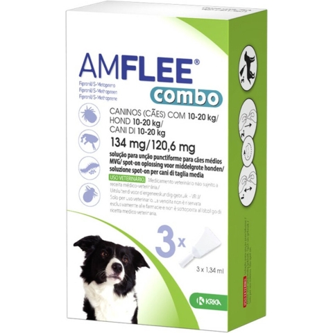 Amflee Amflee Combo Spot-on Hond 134 mg, 10-20 kg - 3 pipetten