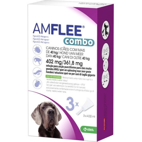 Amflee Amflee Combo Spot-on Hond 402 mg,>40 kg - 3 pipetten