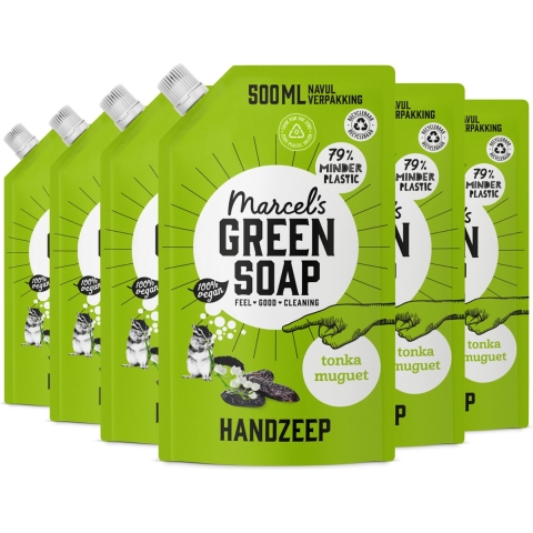 6x Marcel's Green Soap Handzeep Tonka&Muguet Navul Stazak 500 ml