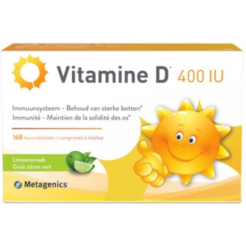 Gratis Verzending: Metagenics Vitamine D 400Iu Limoensmaak 168 kauwtabletten