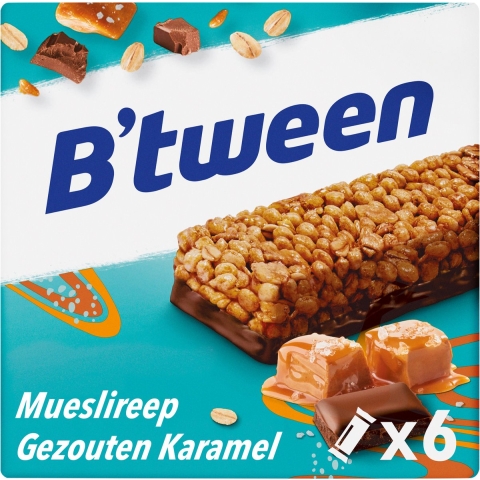10x Hero B'tween Mueslireep Salted Caramel 6x23 gr