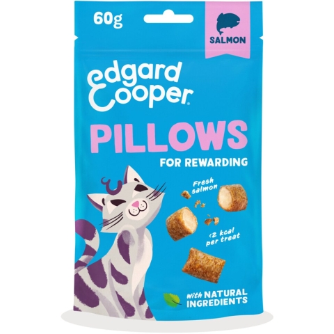 8x Edgard&Cooper Adult Pillows Kattensnack Zalm 60 gr