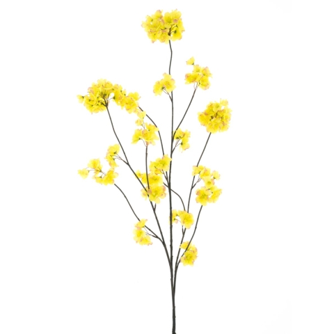 Prunus Malaga spray yellow/pink 126 cm kunstbloem - Nova nature
