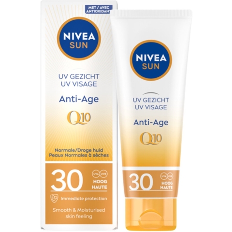 1+1 gratis: Nivea Sun Anti-Age Q10 Zonnecrème Gezicht SPF 30 50 ml