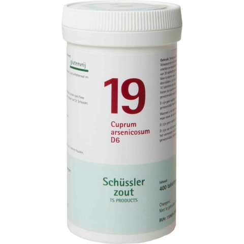 Pfluger Schussler Zout nr 19 Cuprum Arsenicosum D6 400 tabletten