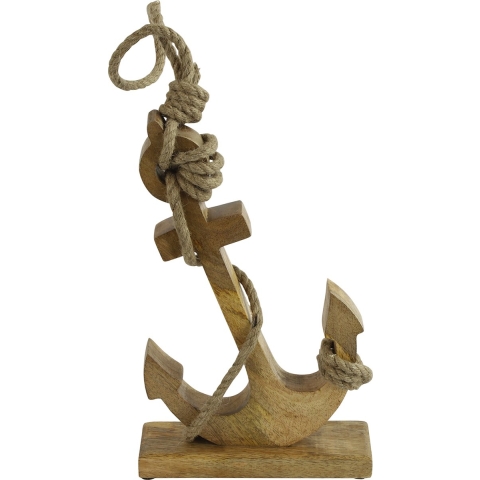 Ornament Ankra hout 6.5x18x30 cm bruin 1 stuk - Decostar