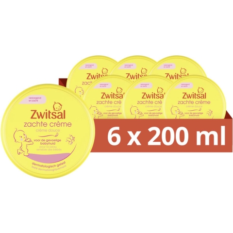 6x Zwitsal Zachte Crème 200 ml