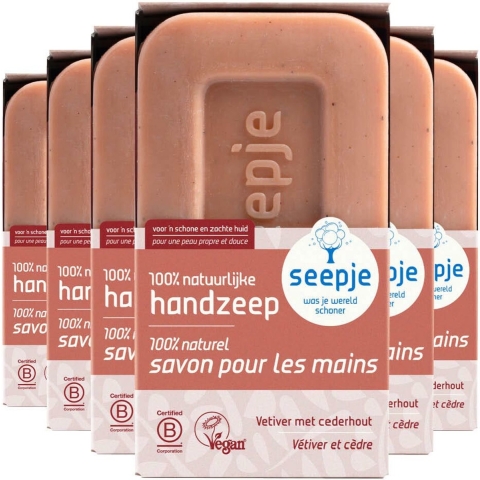 6x Seepje Vaste Handzeep Vetiver met Cederhout 120 gr