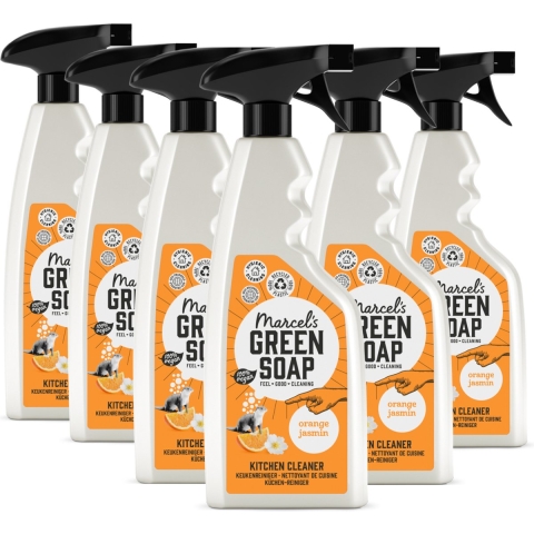 6x Marcel's Green Soap Keukenreiniger Sinaasappel&Jasmijn 500 ml
