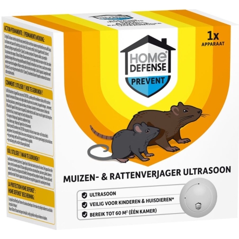Home Defense Muizen- en Rattenverjager 60 m2 Ultrasoon