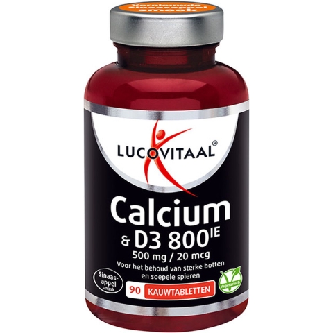 2+2 gratis: Lucovitaal Calcium 500mg + D3 20 mcg Kauwtabletten 90 kauwtabletten
