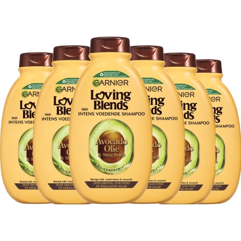 6x Garnier Loving Blends Avocado Olie en Shea Boter Shampoo 300 ml