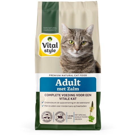 Vitalstyle Adult Zalm Kattenvoer 1,5 kg