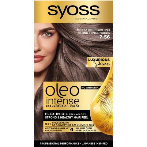 2+2 gratis: Syoss Oleo Intense Haarverf 7-56 Mokka Donkerblond