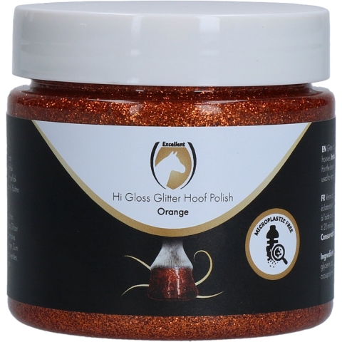Excellent Horse Hi Gloss Glitter Hoof Polish Orange 150 ml
