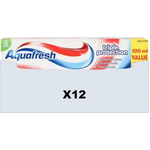 12x Aquafresh Tandpasta Triple Protection 100 ml