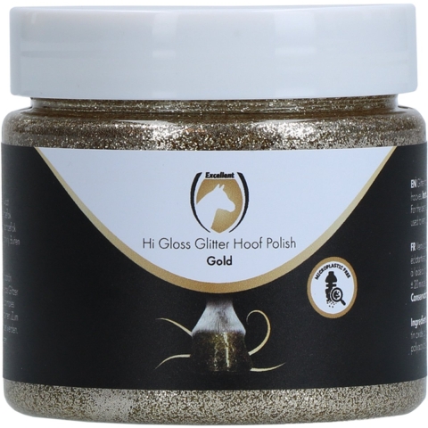 Excellent Horse Hi Gloss Glitter Hoof Polish Gold 150 ml