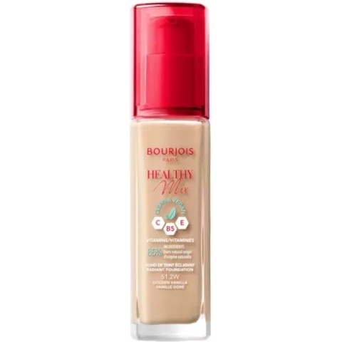 1+1 gratis: Bourjois Paris Healthy Mix Clean Foundation 51.2 Golden Vanilla 30 ml