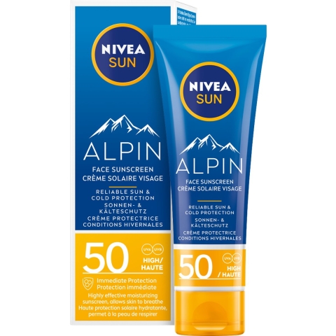 1+1 gratis: Nivea Sun Alpin Zonnecrème Gezicht SPF 50 50 ml
