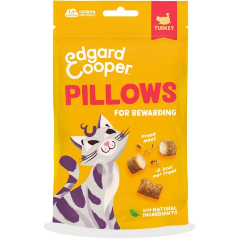 8x Edgard&Cooper Adult Pillows Kattensnack Kalkoen 60 gr