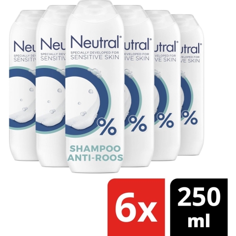 6x Neutral Shampoo Anti-Roos 250 ml