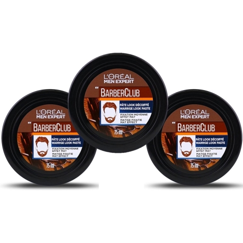 3x L'Oréal Men Expert BarberClub Styling Paste 75 ml