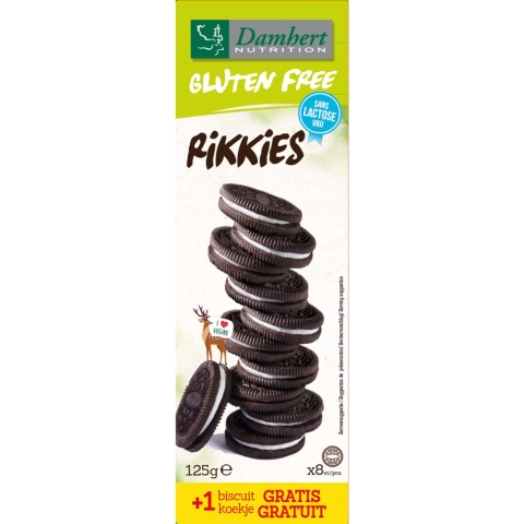 8x Damhert Koek Rikkies Glutenvrij Lactosevrij 125 gr