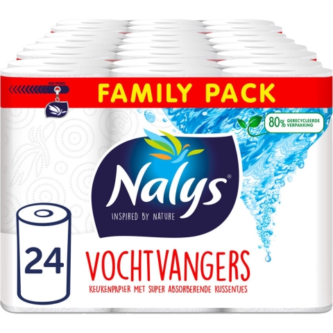 4x Nalys Keukenpapier in 80% Recycled Folie 6 stuks