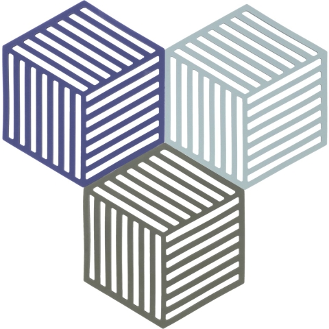 Zone - Hexagon - Onderzetter Set/3 Indigo/Fog/Olive Taupe