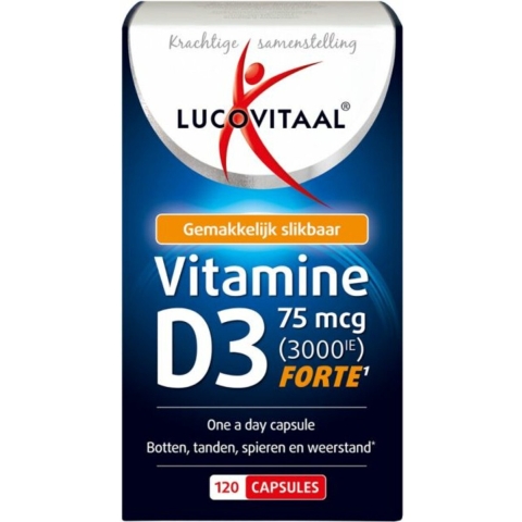 2+2 gratis: Lucovitaal Vitamine D3 D3 75mcg (3000IE) Forte 120 capsules