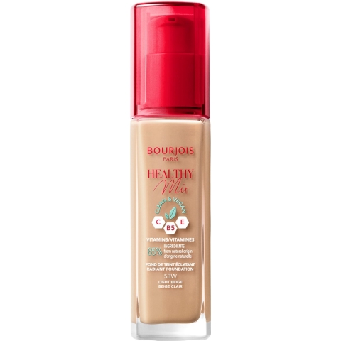 1+1 gratis: Bourjois Paris Healthy Mix Clean Foundation 053 Light Beige 30 ml