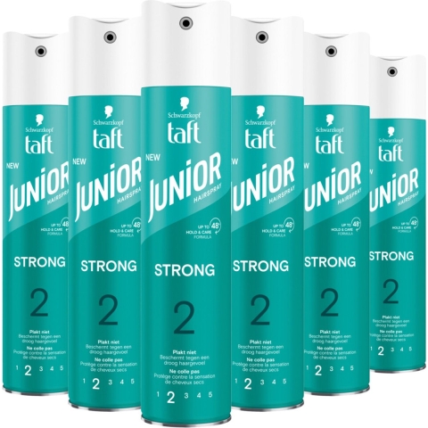 6x Taft Junior Hairspray Strong 250 ml