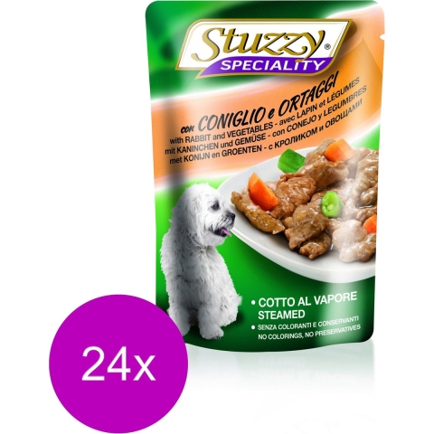 24x Stuzzy Hond Shreds Konijn - Groente 100 gr