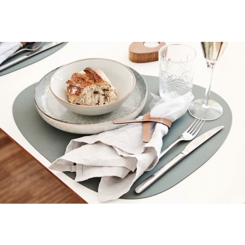 LIND DNA - Dinner Mat Curve - Placemat 37x44cm Nupo Olive Green